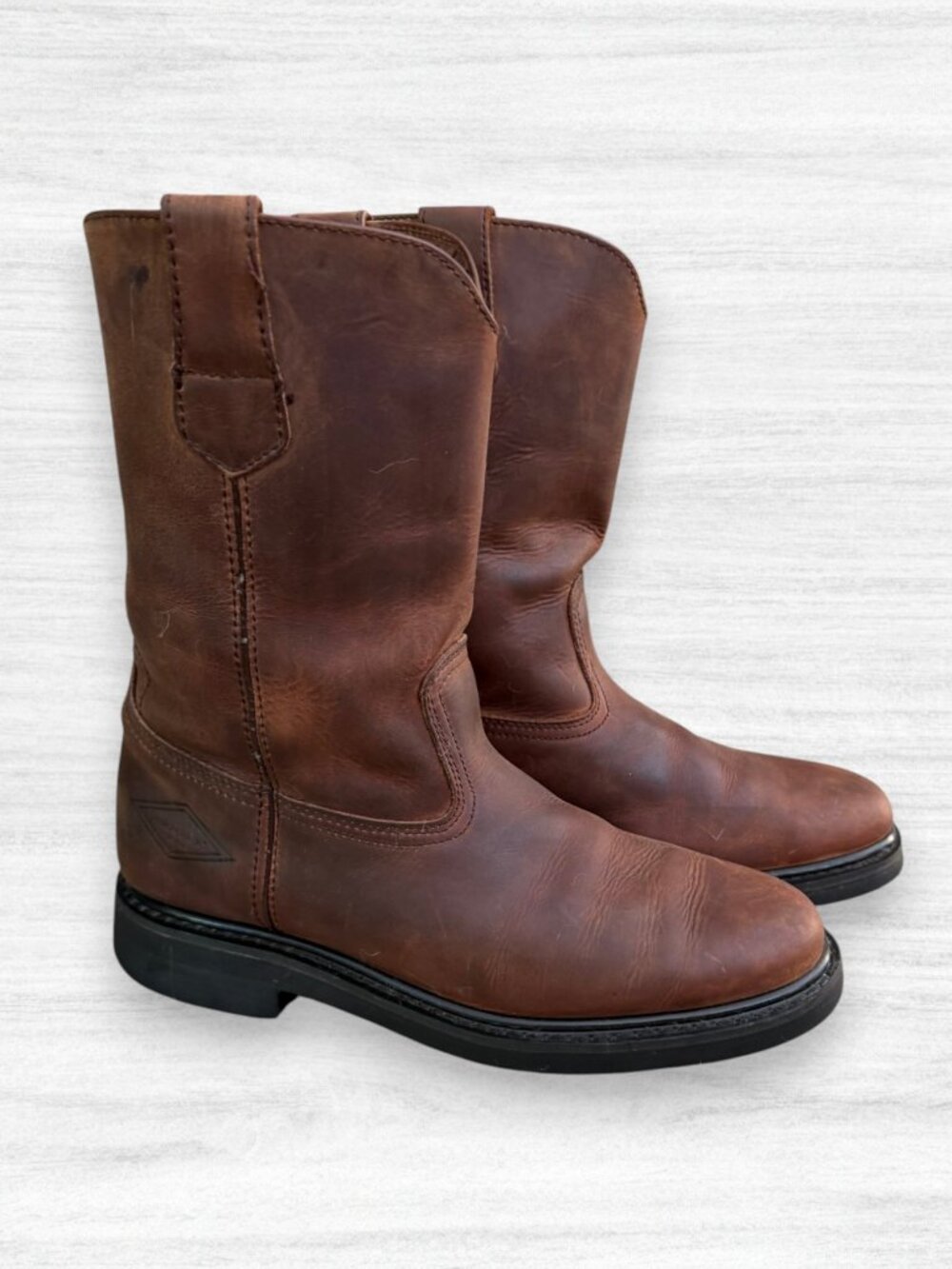 Diamondback Brown Leather Wellington Pull On Ranch Work Heritage Chore Boots 9